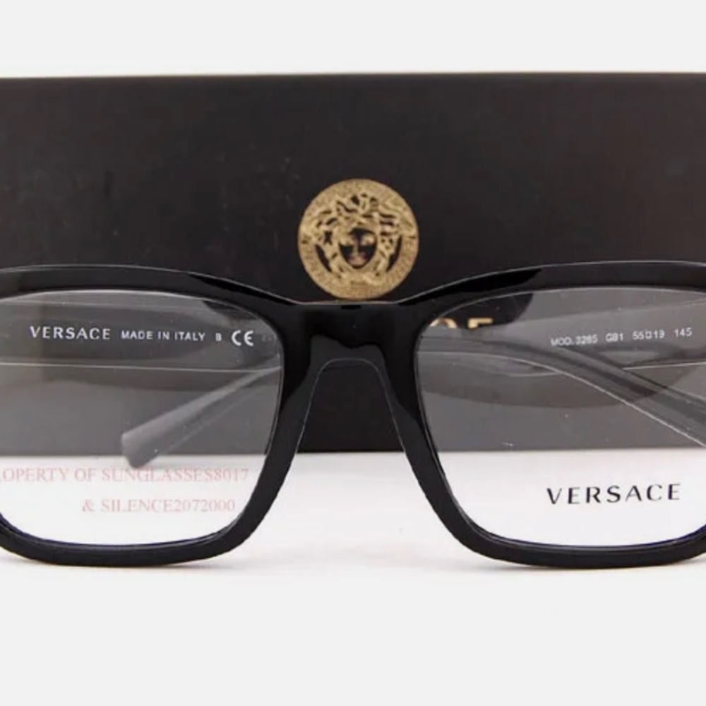 New VERSACE Eyeglass Frames 3285 Black Unisex 55mm - Picture 3 of 8
